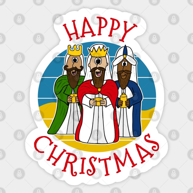 Christmas Nativity Three Wise Men Church Xmas Funny Sticker by doodlerob